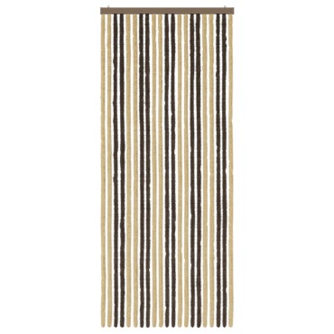 vidaXL Κουρτίνα εντόμων Chenille Σκούρο καφέ και μπεζ 90 x 220 cm