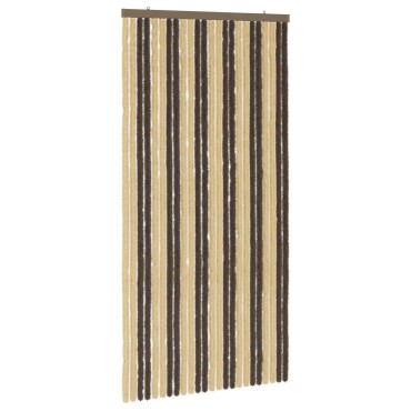 vidaXL Κουρτίνα εντόμων Chenille Σκούρο καφέ και μπεζ 100 x 200 cm