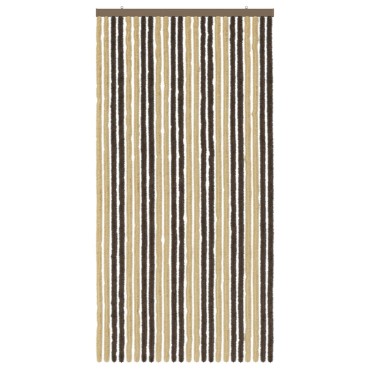 vidaXL Κουρτίνα εντόμων Chenille Σκούρο καφέ και μπεζ 100 x 200 cm