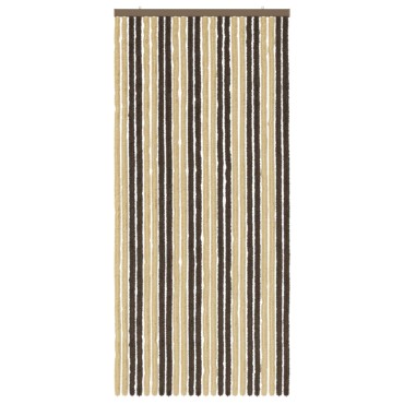 vidaXL Κουρτίνα εντόμων Chenille Σκούρο καφέ και μπεζ 100 x 220 cm