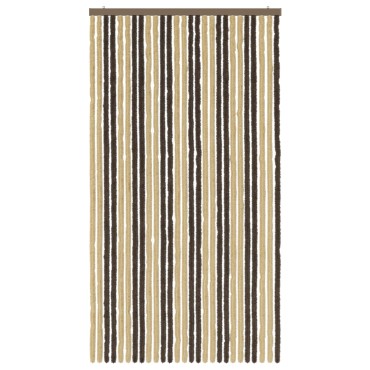 vidaXL Κουρτίνα εντόμων Chenille Σκούρο καφέ και μπεζ 118 x 220 cm