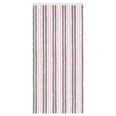 vidaXL Κουρτίνα εντόμων Chenille Ασημί Γκρι και Ροζ 90 x 200 cm