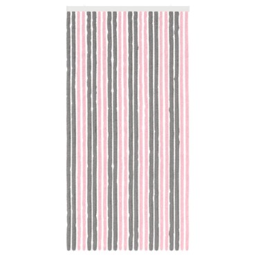 vidaXL Κουρτίνα εντόμων Chenille Ασημί Γκρι και Ροζ 100 x 200 cm