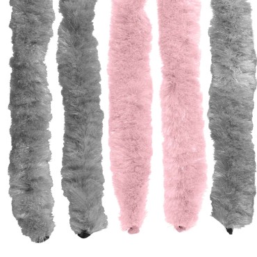 vidaXL Κουρτίνα εντόμων Chenille Ασημί Γκρι και Ροζ 100 x 200 cm