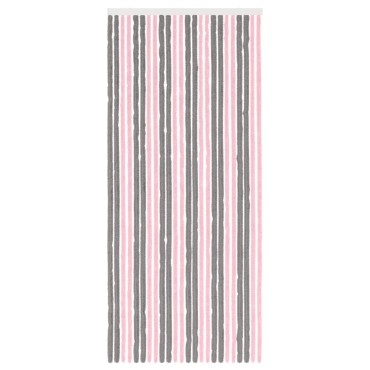 vidaXL Κουρτίνα εντόμων Chenille Ασημί Γκρι και Ροζ 100 x 230 cm