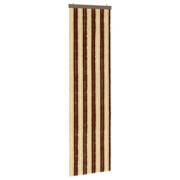 vidaXL Κουρτίνα εντόμων Chenille Καφέ και μπεζ 56 x 200 cm 100% PP