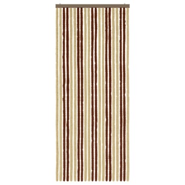 vidaXL Κουρτίνα εντόμων Chenille Καφέ και μπεζ 90 x 220 cm 100% PP