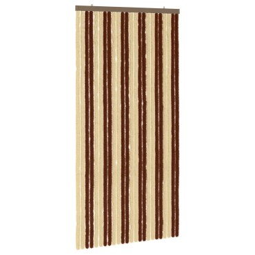 vidaXL Κουρτίνα εντόμων Chenille Καφέ και μπεζ 100 x 200 cm 100% PP