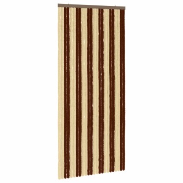 vidaXL Κουρτίνα εντόμων Chenille Καφέ και μπεζ 100 x 220 cm 100% PP