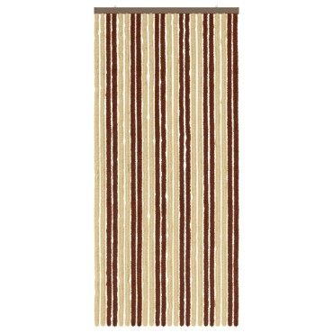 vidaXL Κουρτίνα εντόμων Chenille Καφέ και μπεζ 100 x 220 cm 100% PP