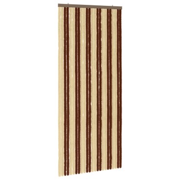vidaXL Κουρτίνα εντόμων Chenille Καφέ και μπεζ 100 x 230 cm 100% PP