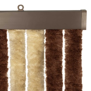 vidaXL Κουρτίνα εντόμων Chenille Καφέ και μπεζ 100 x 230 cm 100% PP