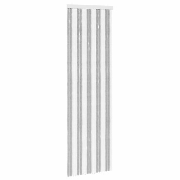 vidaXL Κουρτίνα εντόμων Chenille Γκρι και Λευκό 56 x 185 cm 100% PP