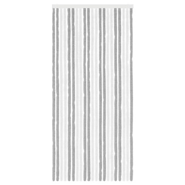 vidaXL Κουρτίνα εντόμων Chenille Γκρι και Λευκό 90 x 200 cm 100% PP