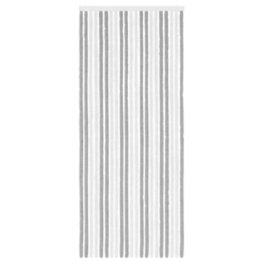 vidaXL Κουρτίνα εντόμων Chenille Γκρι και Λευκό 90 x 220 cm 100% PP
