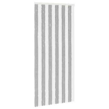 vidaXL Κουρτίνα εντόμων Chenille Γκρι και Λευκό 100 x 220 cm 100% PP
