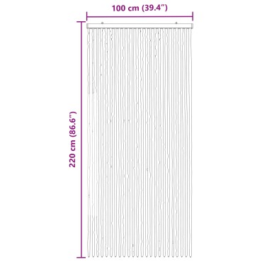 vidaXL Κουρτίνα εντόμων Chenille Γκρι και Λευκό 100 x 220 cm 100% PP