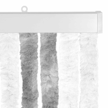 vidaXL Κουρτίνα εντόμων Chenille Γκρι και Λευκό 100 x 230 cm 100% PP