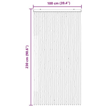 vidaXL Κουρτίνα εντόμων Chenille Γκρι και Λευκό 100 x 230 cm 100% PP
