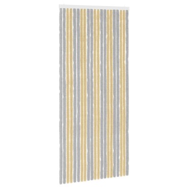 vidaXL Κουρτίνα εντόμων Chenille Γκρι και Μπεζ 90 x 200 cm 100% PP