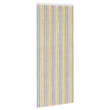 vidaXL Κουρτίνα εντόμων Chenille Γκρι και Μπεζ 90 x 220 cm 100% PP
