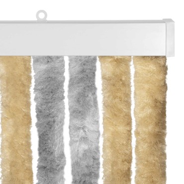vidaXL Κουρτίνα εντόμων Chenille Γκρι και Μπεζ 90 x 220 cm 100% PP