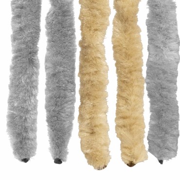 vidaXL Κουρτίνα εντόμων Chenille Γκρι και Μπεζ 90 x 220 cm 100% PP