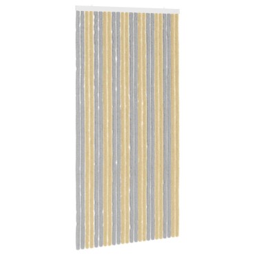 vidaXL Κουρτίνα εντόμων Chenille Γκρι και Μπεζ 100 x 200 cm 100% PP