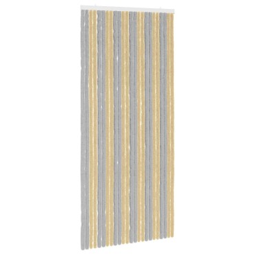 vidaXL Κουρτίνα εντόμων Chenille Γκρι και Μπεζ 100 x 220 cm 100% PP