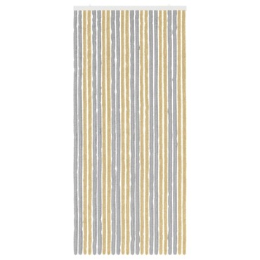 vidaXL Κουρτίνα εντόμων Chenille Γκρι και Μπεζ 100 x 220 cm 100% PP