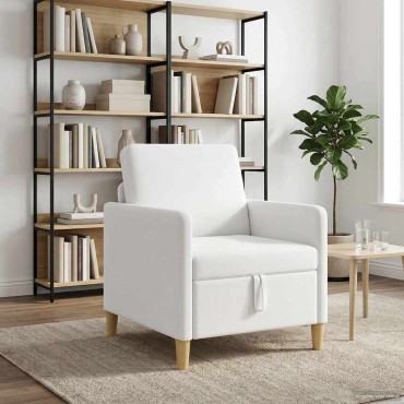 vidaXL Καναπές με Αποθήκευση Λευκό 72x78x87cm Πολυεστέρας