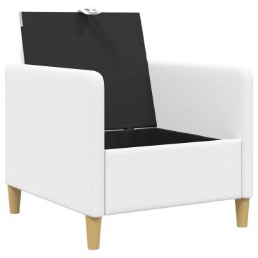 vidaXL Καναπές με Αποθήκευση Λευκό 72x78x87cm Πολυεστέρας