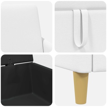 vidaXL Καναπές με Αποθήκευση Λευκό 72x78x87cm Πολυεστέρας