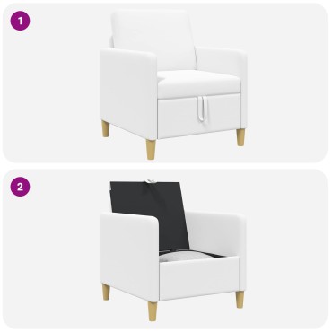 vidaXL Καναπές με Αποθήκευση Λευκό 72x78x87cm Πολυεστέρας