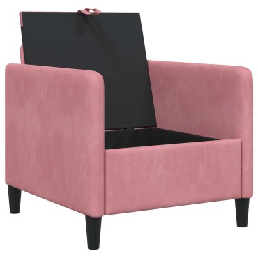 vidaXL Καναπές με Αποθήκευση Ροζ 72x78x87cm Πολυεστέρας