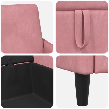 vidaXL Καναπές με Αποθήκευση Ροζ 72x78x87cm Πολυεστέρας