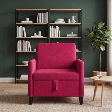 vidaXL Καναπές με Αποθήκευση Κόκκινο 72x78x87cm Πολυεστέρας