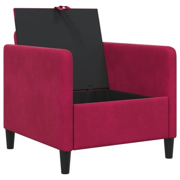 vidaXL Καναπές με Αποθήκευση Κόκκινο 72x78x87cm Πολυεστέρας