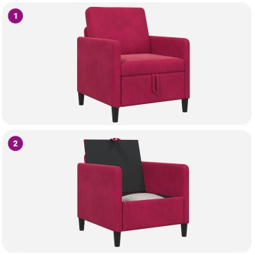 vidaXL Καναπές με Αποθήκευση Κόκκινο 72x78x87cm Πολυεστέρας