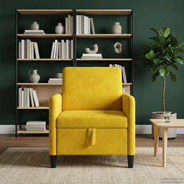vidaXL Καναπές με Αποθήκευση Κίτρινο 72x78x87cm Πολυεστέρας