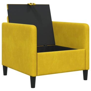 vidaXL Καναπές με Αποθήκευση Κίτρινο 72x78x87cm Πολυεστέρας