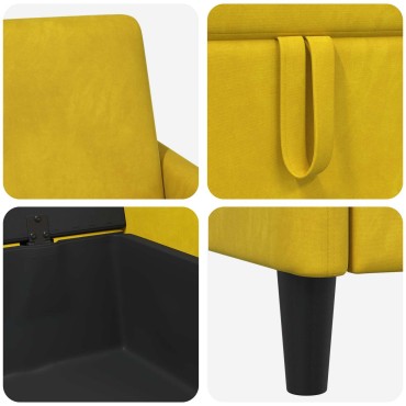 vidaXL Καναπές με Αποθήκευση Κίτρινο 72x78x87cm Πολυεστέρας