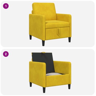 vidaXL Καναπές με Αποθήκευση Κίτρινο 72x78x87cm Πολυεστέρας