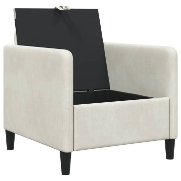 vidaXL Καναπές με Αποθήκευση Κρεμ 72x78x87cm Πολυεστέρας