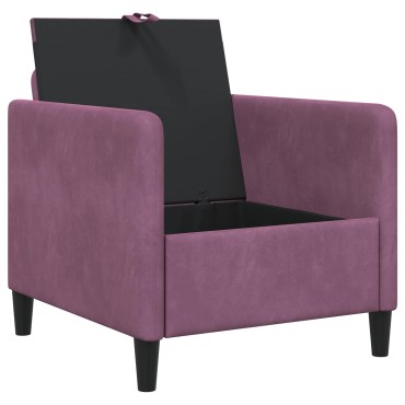 vidaXL Καναπές με Αποθήκευση Μοβ 72x78x87cm Πολυεστέρας