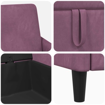 vidaXL Καναπές με Αποθήκευση Μοβ 72x78x87cm Πολυεστέρας