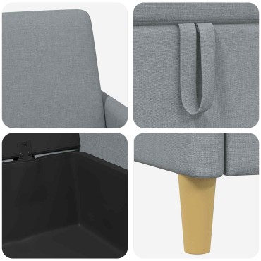 vidaXL Καναπές με Αποθήκευση Ανοιχτό γκρι 122x78x87cm Πολυεστέρας