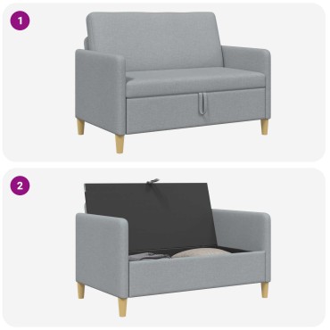 vidaXL Καναπές με Αποθήκευση Ανοιχτό γκρι 122x78x87cm Πολυεστέρας