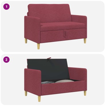 vidaXL Καναπές με Αποθήκευση Κόκκινο 122x78x87cm Πολυεστέρας