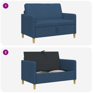 vidaXL Καναπές με Αποθήκευση Μπλε 122x78x87cm Πολυεστέρας